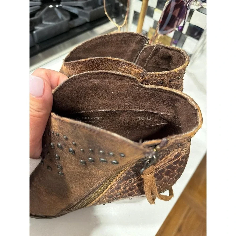 Ariat Belle model wedge boots studded detailing along the sides women's 10